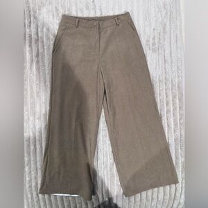 Elegant Wide Leg Corduroy Pants - Beige